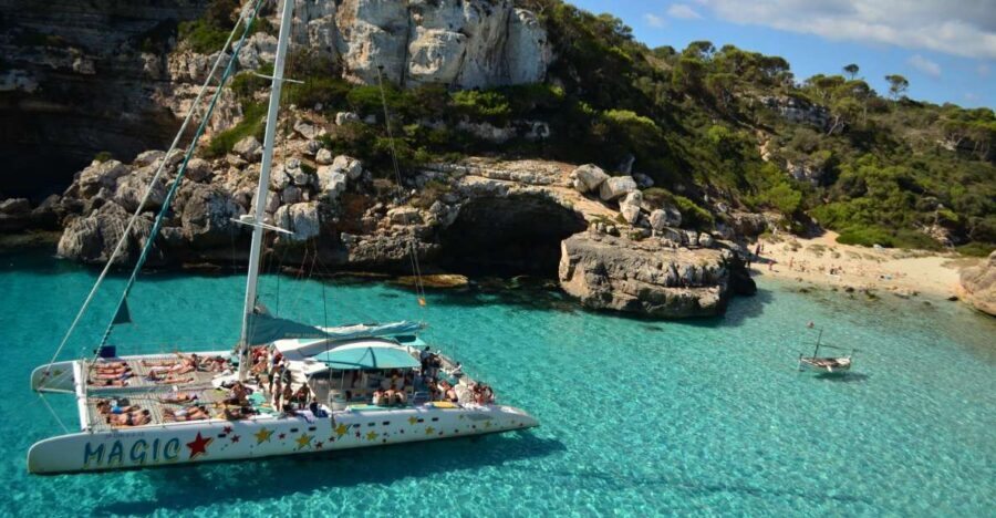 From Colònia de San Jordi : Catamaran Cruise to Es Trenc - Es Caragol and Es Trenc: Swim-and-Snorkel Stops That Matter