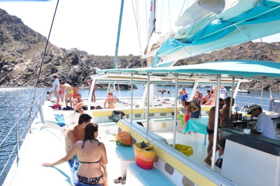 From Colònia de San Jordi : Catamaran Cruise to Es Trenc - What Could Feel Like a Trade-Off (Crowds, Shade, and Snorkel Limits)