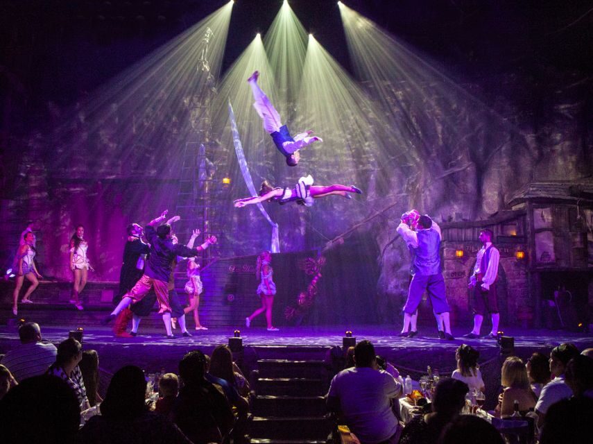 Magaluf: Pirates Adventure Dinner Show Ticket - The performance: acrobatics, swords, fire, and a big audience tempo