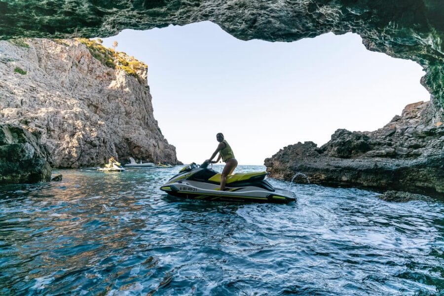 Mallorca Alcudia: Jack Sparrow Cave Jet Ski Tour - Jack Sparrow’s Cave: rock formations you can actually get close to