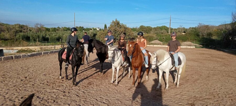Mallorca: Sunset Horseback Ride with Drinks - Riding back through Randa village as night falls