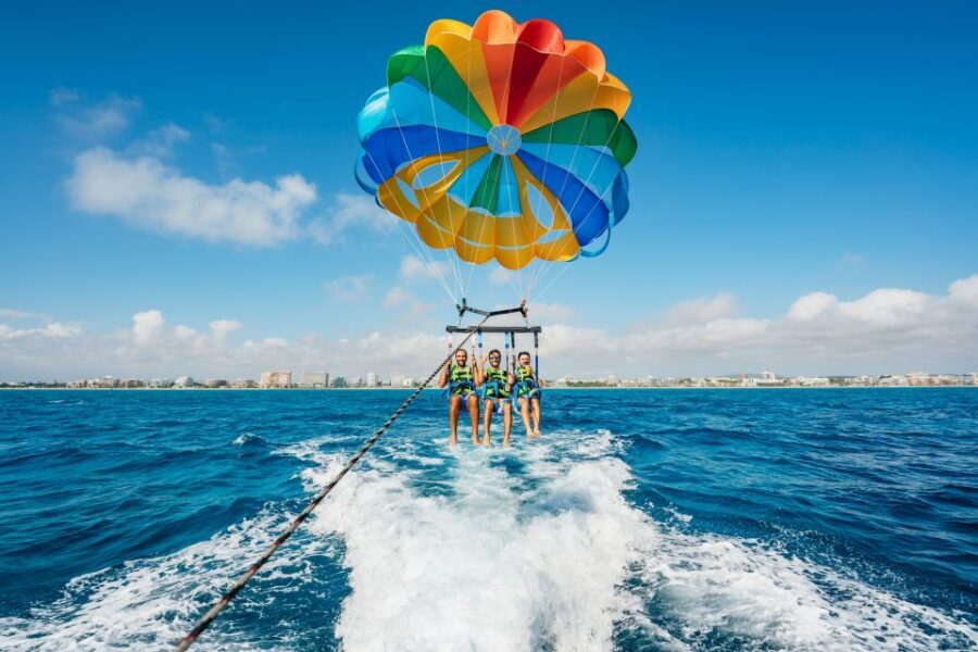 Palma Bay: Parasailing Experience - Capturing the moment: GoPro footage, SD cards, and phone bans