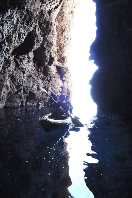 Sant Elm: Guided kayak tour to Cala en Tío with caves - The caves experience: close to shore, but always weather-aware
